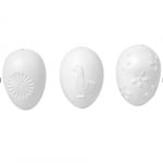 Яйце от пластмаса ембосирано, H 60 mm, бяла