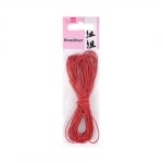 Восъчно памучен шнур, ф 1 mm / 6 m, червен