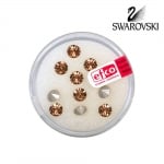 Кристали Swarovski Chatons, ф 5 mm, 10 бр., светъл топаз
