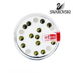 Кристали Swarovski, едностранно плоски, ф 4 mm, 20 бр., маслина