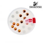 Кристали Swarovski, едностранно плоски, ф 4 mm, 20 бр., топаз