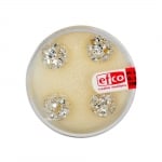 Кристална топка с отвор, 10 mm, 4 бр., кристал / сребро