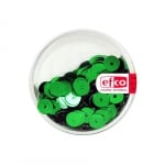 Кръгли пайети, плоски, ф 6 mm, ~ 500 бр., зелено