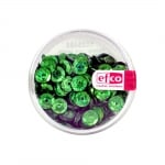 Кръгли пайети, плоски, ф 6 mm, ~ 500 бр., холограмно зелено