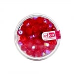 Перли, многостенни, преливащи цветове, 6 mm, 50 бр., червени