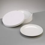 Порцеланова чиния в подаръчна кутия, ф 19 cm, 4 бр., бял