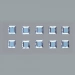Самозалепващи кристали, Quadrat, квадрат, 4, 5, 6, 8 mm, 48 бр., светлосини