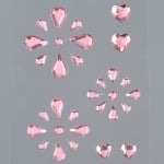 Самозалепващи кристали, Tropfen Mix, 31 бр., светла роза