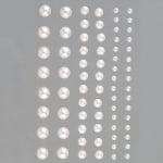 Самозалепващи се перли, Rund, кръг, 3, 5, 7 mm, 72 бр., бели