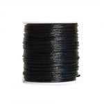 Сплетен шнур, сатен, 1,0 mm, 50 м. ролка, черен, опаковка 50