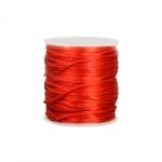 Сплетен шнур, сатен,1 mm, 50 м. ролка, червен, опаковка 50
