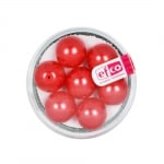 Стъклени восъчни перли, 12 mm, 7 бр., червени