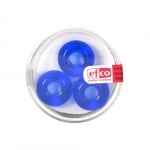 Стъклени перли Ring, широк отвор, 11x17 mm, 3 бр., сини