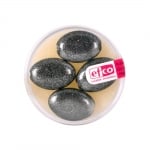 Стъклени перли, металик, 20x14 mm, 4 бр., сребристо черни