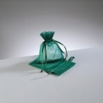 Торбичка от органза, 7,5 x 10 cm, тъмнозелено
