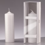 Цилиндрична свещ, ф 60 x H 200 mm, бял