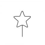 Телена форма за украсяване, 14 cm, звезда с дръжка