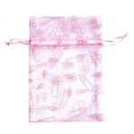 Торбичка подаръчна шифон бебе, 18 x 13,5 cm, розова