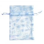 Торбичка подаръчна шифон бебе, 18 x 13,5 cm, синя