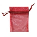 Торбичка подаръчна шифон, 12 x 17 cm, винено червена