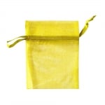Торбичка подаръчна шифон, 12 x 17 cm, лимонено жълта