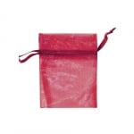 Торбичка подаръчна шифон, 9 x 12 cm, винено червена