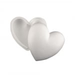 Сърце от стиропор, бял, 150 mm, 2 части