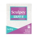 Глина Sculpey III, 57g, White Glitter