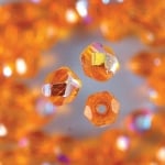 Перли, многостенни, преливащи цветове, 6 mm, 50 бр., оранжеви