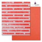 Варио картон, 250 g/m2, А4, 1л, Райета със сърца, червени
