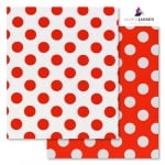 Варио картон, 300 g/m2, 50 x 70 cm, 1л, бял/червен на точки