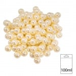Декоративни перли, ф14 mm, отвор ф2 mm, екрю, 59 бр.