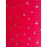 Велпапе Е-вълна, 275 g/m2, 50 x 70 cm, 1л, червен със звезди