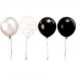 Балони микс черно/бяло, 12 бр, 30 cm