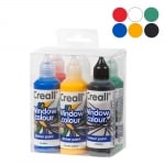 Комплект бои за стъкло Creall, 6 x 80 ml, основни цветове