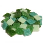 Мозаечни плочки JOY DELUXE, стъкло, 20x20x4 mm, 1 kg, зелен микс