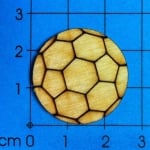 Деко фигурка футболна топка, дърво, 25 mm