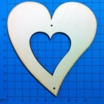 Деко фигурка сърце в сърце с 2 отвора, дърво, 115 mm