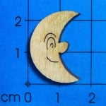 Деко фигурка луна с отвор, дърво, 30 mm