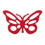 Деко фигурка пеперуда с фигури, Filz, 60 mm, червен