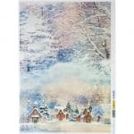 Декупажна тишу хартия, SNOW VILLAGE, 35 x 50 cm
