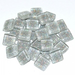 Мозаечна плочка Soft Glas Glitter, 10 x 10 mm, 200 g, сребро