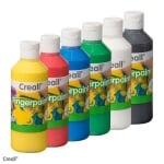 Комплект бои за рисуване с ръце на водна основа CREALL, 6 цвята - 250 ml