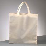 Памучна чанта, къси дръжки, 38 х 42 cm, натурална