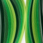 Ленти, Quilling, 5 mm x 48 cm, 100 ленти, зелена гама