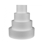 Торта на 4 етажа от стиропор, бял, H 35 cm, ф 25 cm