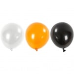 Балони кръгли, ф23 cm, 10 бр., бял, оранжев, черен