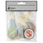 Балони с конфети, 23 cm, 4 бр., прозрачни