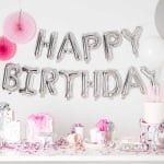 Фолиев балон, Happy Birthday, 36 cm, сребро