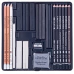 Комплект за графика School edition, Black & White, 25 части, метална кутия